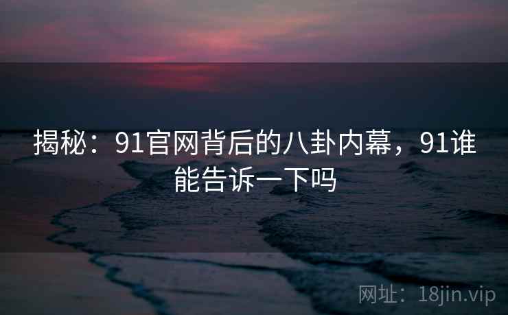 揭秘：91官网背后的八卦内幕，91谁能告诉一下吗
